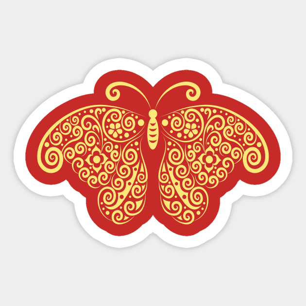 Cool Butterfly Pattern Artwork Sticker by PatrioTEEism